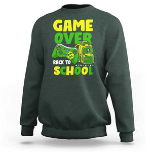 Funny Game Over Back To School Sweatshirt TS09 Dark Forest Green Print Your Wear