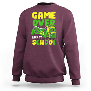 Funny Game Over Back To School Sweatshirt TS09 Maroon Print Your Wear