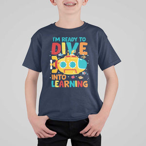 Funny Back To School Submarine T Shirt For Kid Ready To Dive Into Learning Ocean Lover TS09 Navy Print Your Wear