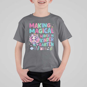 Kindergarten Mermaid Unicorn T Shirt For Kid Making Magical Waves In Kindergarten TS09 Charcoal Print Your Wear