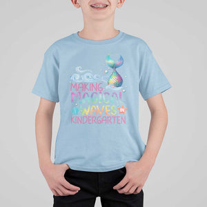 Kindergarten Mermaid T Shirt For Kid Making Magical Waves In Kindergarten TS09 Light Blue Print Your Wear