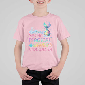 Kindergarten Mermaid T Shirt For Kid Making Magical Waves In Kindergarten TS09 Light Pink Print Your Wear