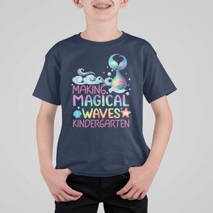 Kindergarten Mermaid T Shirt For Kid Making Magical Waves In Kindergarten TS09 Navy Print Your Wear