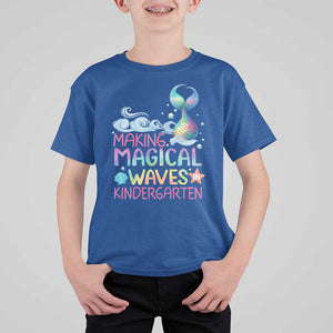 Kindergarten Mermaid T Shirt For Kid Making Magical Waves In Kindergarten TS09 Royal Blue Print Your Wear