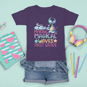 1st Grade Mermaid T Shirt For Kid Making Magical Waves In First Grade TS09 Purple Print Your Wear