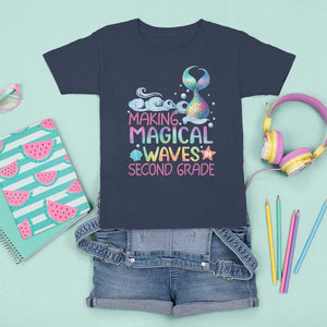 2nd Grade Mermaid T Shirt For Kid Making Magical Waves In Second Grade TS09 Navy Print Your Wear