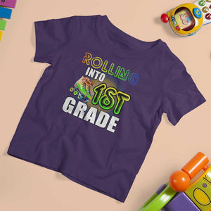 Rolling Into 1st Grade Skating T Shirt For Kid Back To School Rainbow Roller Skates TS09 Purple Print Your Wear