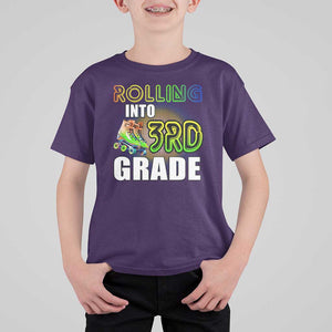 Rolling Into 3rd Grade Skating T Shirt For Kid Back To School Rainbow Roller Skates TS09 Purple Print Your Wear