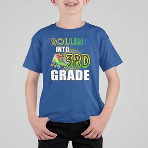 Rolling Into 3rd Grade Skating T Shirt For Kid Back To School Rainbow Roller Skates TS09 Royal Blue Print Your Wear