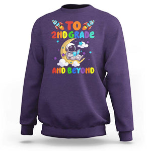 Funny 2nd Grade Outer Space Sweatshirt To Second Grade And Beyond Astronaut TS09 Purple Print Your Wear