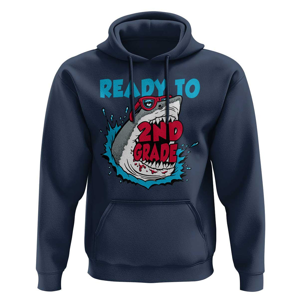 Funny Shark Ready To Attack 2nd Grade Hoodie TS09 Navy Print Your Wear