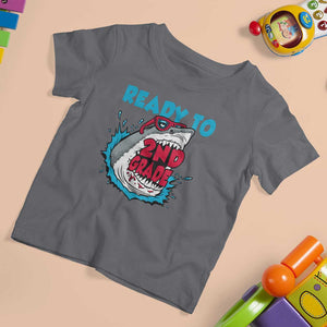 Funny Shark Ready To Attack 2nd Grade T Shirt For Kid TS09 Charcoal Print Your Wear