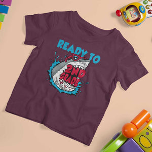 Funny Shark Ready To Attack 2nd Grade T Shirt For Kid TS09 Maroon Print Your Wear