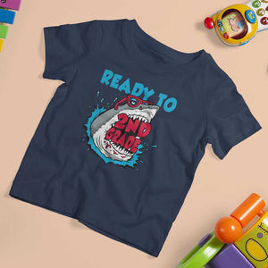 Funny Shark Ready To Attack 2nd Grade T Shirt For Kid TS09 Navy Print Your Wear