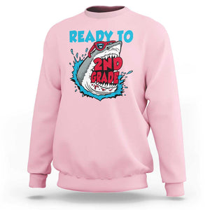 Funny Shark Ready To Attack 2nd Grade Sweatshirt TS09 Light Pink Print Your Wear