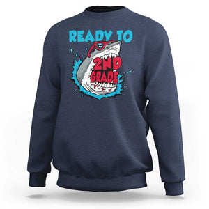 Funny Shark Ready To Attack 2nd Grade Sweatshirt TS09 Navy Print Your Wear