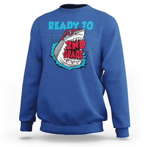 Funny Shark Ready To Attack 2nd Grade Sweatshirt TS09 Royal Blue Print Your Wear