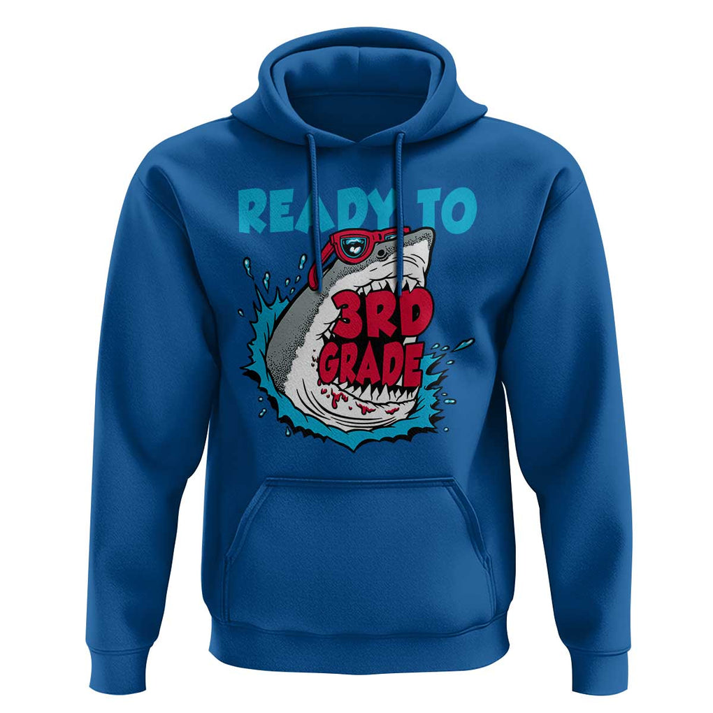 Funny Shark Ready To Attack 3rd Grade Hoodie TS09 Royal Blue Print Your Wear