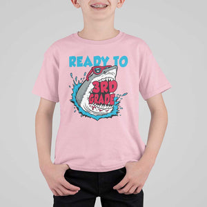 Funny Shark Ready To Attack 3rd Grade T Shirt For Kid TS09 Light Pink Print Your Wear