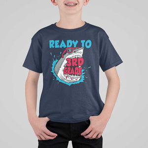 Funny Shark Ready To Attack 3rd Grade T Shirt For Kid TS09 Navy Print Your Wear