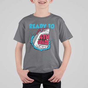 Funny Shark Ready To Attack 4th Grade T Shirt For Kid TS09 Charcoal Print Your Wear