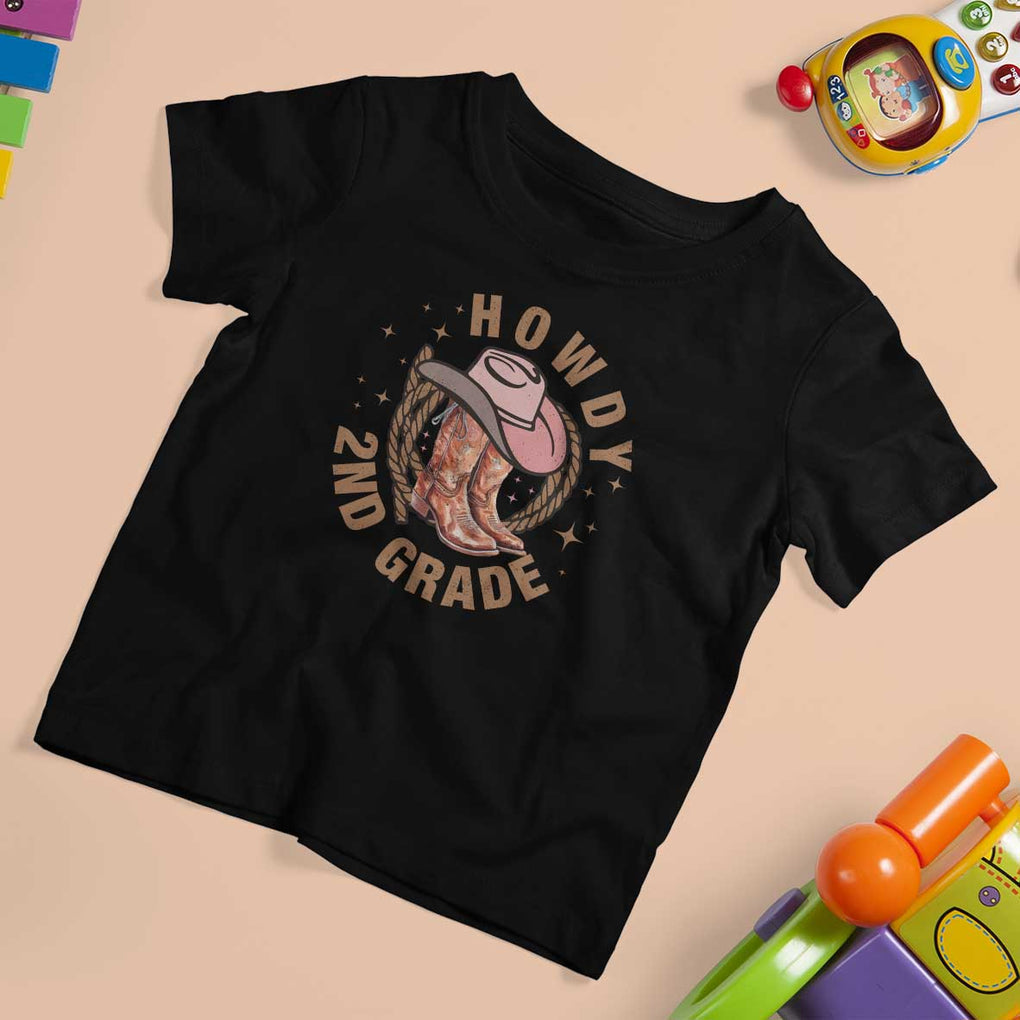 Funny Howdy 2nd Grade Cowboy T Shirt For Kid TS09 Black Print Your Wear