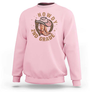 Funny Howdy 2nd Grade Cowboy Sweatshirt TS09 Light Pink Print Your Wear