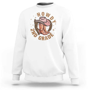 Funny Howdy 2nd Grade Cowboy Sweatshirt TS09 White Print Your Wear