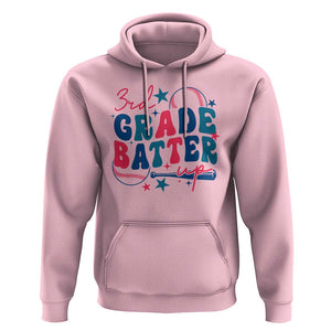 3rd Grade Baseball Player Hoodie Batter Up Back To School TS09 Light Pink Print Your Wear