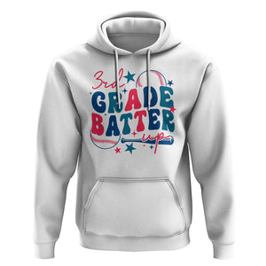 3rd Grade Baseball Player Hoodie Batter Up Back To School TS09 White Print Your Wear