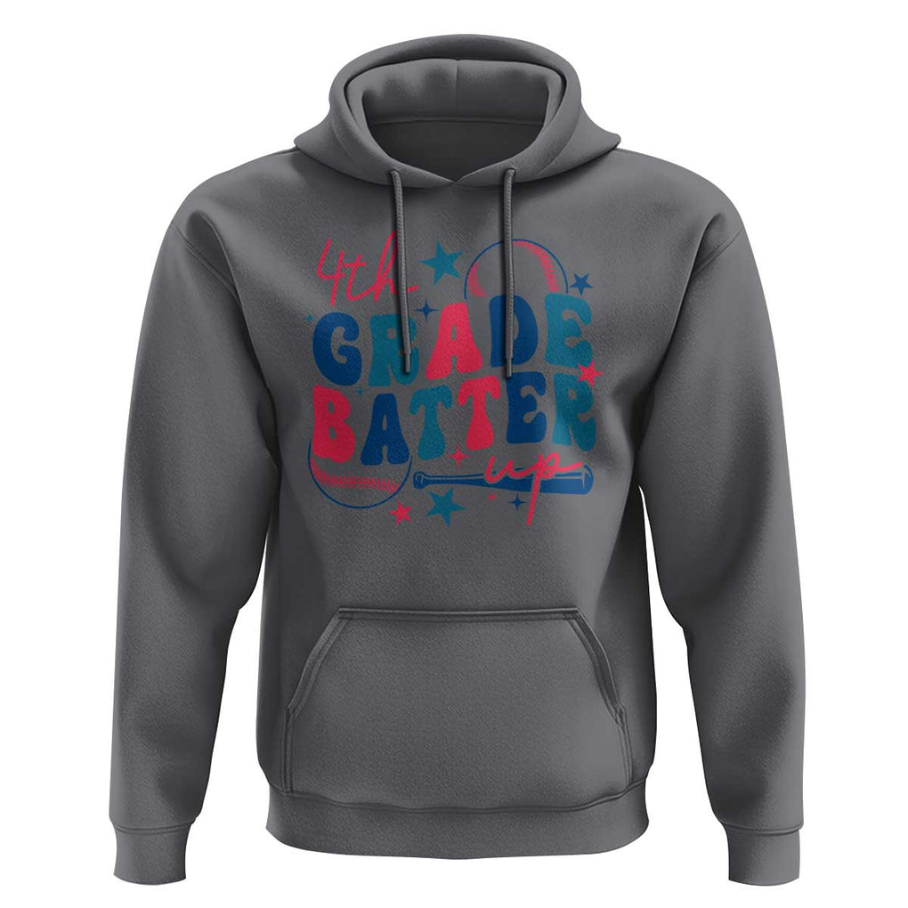 4th Grade Baseball Player Hoodie Batter Up Back To School TS09 Charcoal Print Your Wear
