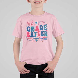 4th Grade Baseball Player T Shirt For Kid Batter Up Back To School TS09 Light Pink Print Your Wear