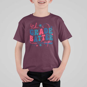 4th Grade Baseball Player T Shirt For Kid Batter Up Back To School TS09 Maroon Print Your Wear