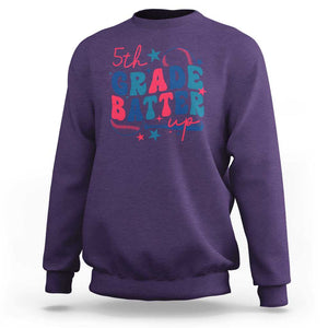 5th Grade Baseball Player Sweatshirt Batter Up Back To School TS09 Purple Print Your Wear