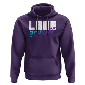 Love Yourself Semicolon Suicide Prevention Hoodie TS09 Purple Print Your Wear