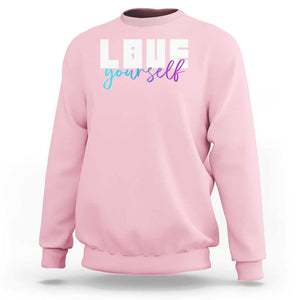 Love Yourself Semicolon Suicide Prevention Sweatshirt TS09 Light Pink Print Your Wear