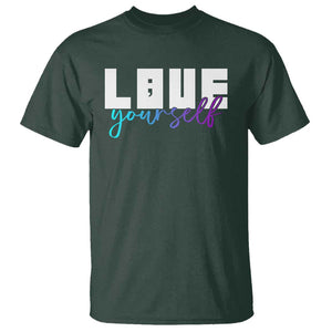 Love Yourself Semicolon Suicide Prevention T Shirt TS09 Dark Forest Green Print Your Wear