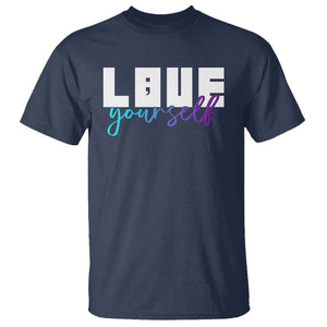 Love Yourself Semicolon Suicide Prevention T Shirt TS09 Navy Print Your Wear