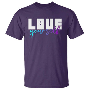 Love Yourself Semicolon Suicide Prevention T Shirt TS09 Purple Print Your Wear