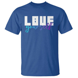 Love Yourself Semicolon Suicide Prevention T Shirt TS09 Royal Blue Print Your Wear