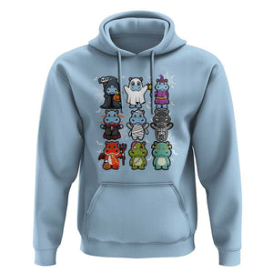 Halloween Cute Baby Pygmy Hippo Hoodie TS09 Light Blue Print Your Wear