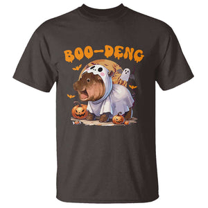 Halloween Boo Deng T Shirt Baby Pygmy Hippo Cute Ghost TS09 Dark Chocolate Print Your Wear