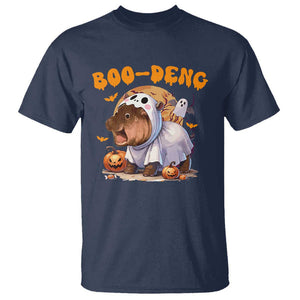 Halloween Boo Deng T Shirt Baby Pygmy Hippo Cute Ghost TS09 Navy Print Your Wear