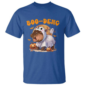 Halloween Boo Deng T Shirt Baby Pygmy Hippo Cute Ghost TS09 Royal Blue Print Your Wear