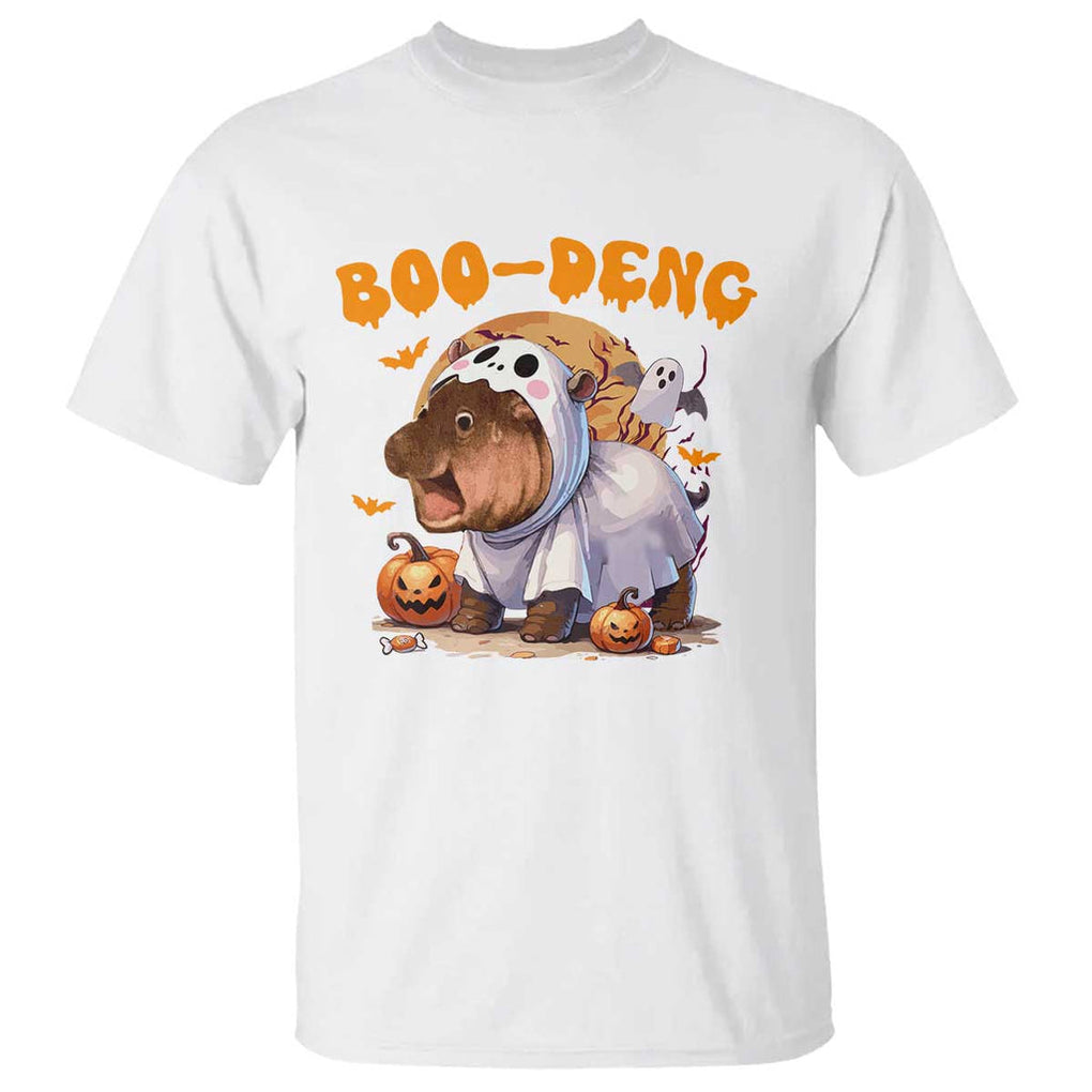 Halloween Boo Deng T Shirt Baby Pygmy Hippo Cute Ghost TS09 White Print Your Wear