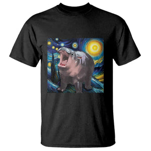 Funny Baby Pygmy Hippo Thailand T Shirt Starry Night MooDeng Meme TS09 Black Print Your Wear