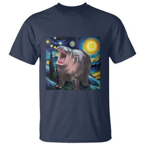 Funny Baby Pygmy Hippo Thailand T Shirt Starry Night MooDeng Meme TS09 Navy Print Your Wear