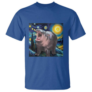 Funny Baby Pygmy Hippo Thailand T Shirt Starry Night MooDeng Meme TS09 Royal Blue Print Your Wear