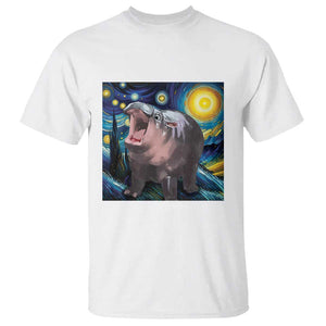 Funny Baby Pygmy Hippo Thailand T Shirt Starry Night MooDeng Meme TS09 White Print Your Wear