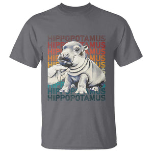 Hippo Lover T Shirt Retro Vintage Baby Pygmy Hippopotamus TS09 Charcoal Print Your Wear